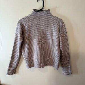 Cynthia Rowley Taupe Ribbed Knit Cowl Neck Sweater